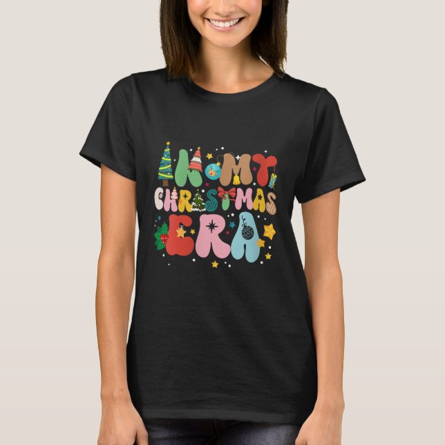 Camiseta Womens In My Christmas Era Retro Groovy Christmas  (Frente)