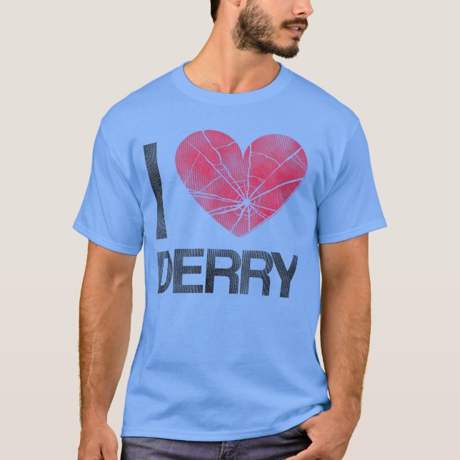 Camiseta Womens It I Heart Derry Stephen King Horror VNeck  (Frente)