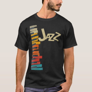 Camiseta Womens Jazz Music Lover Retro Vintage Piano Pianis