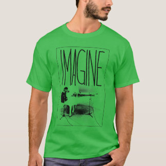 Camiseta Womens John Lennon Imagine Piano VNeck boy friend