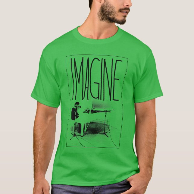 Camiseta Womens John Lennon Imagine Piano VNeck boy friend (Frente)