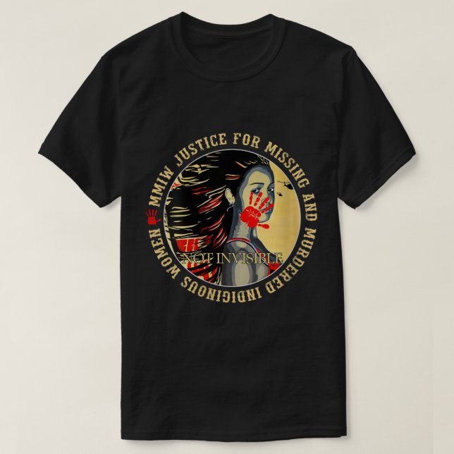 Camiseta Womens Justice For MMIW Missing Murdered Indigenou (Frente do Design)