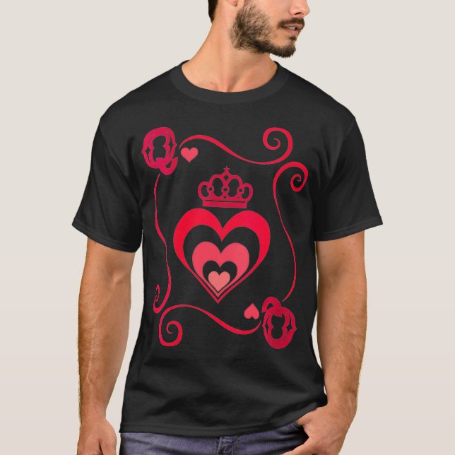 Camiseta Womens King And Queen Halloween Tee Queen Of Heart (Frente)