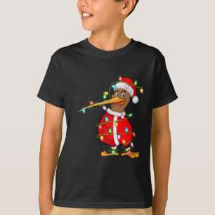 Camiseta Womens Kiwi Bird Xmas Lighting Papais noeis Costum