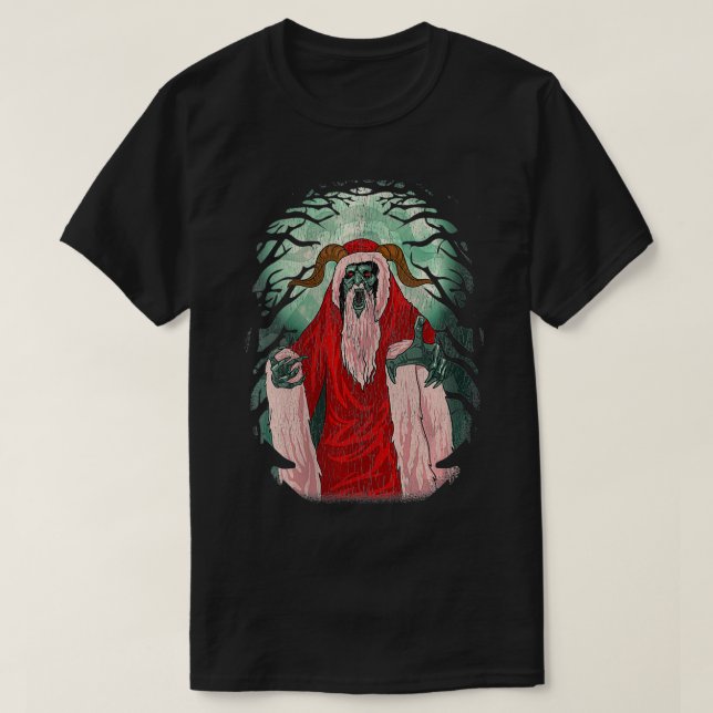 Camiseta Womens Krampus Vintage Germânico Natal Krampus (Frente do Design)