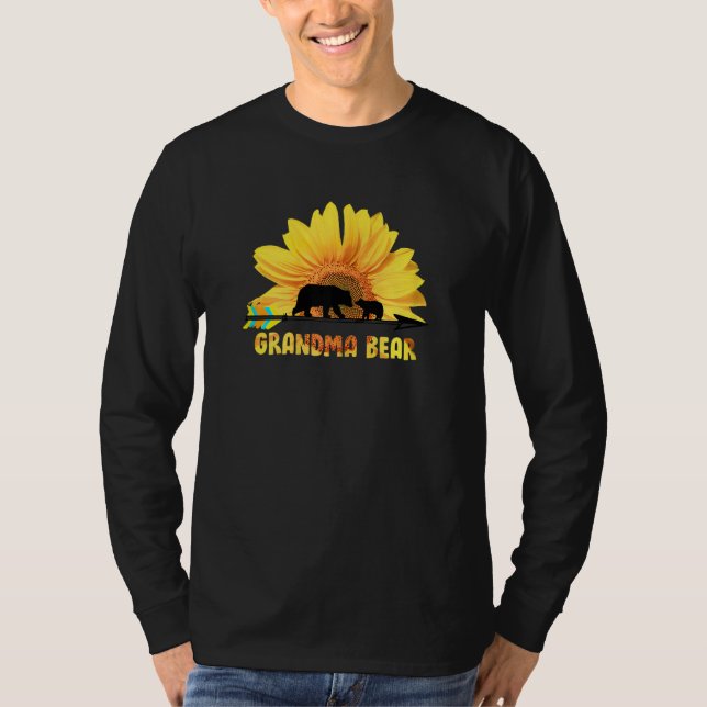 Camiseta Womens LAM GAP Grandma Sunflower Bear Best Grandma (Frente)