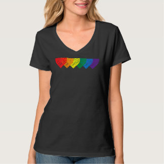 Camiseta Womens Lgbt Rainbow Heart Lgbtqia Gay
