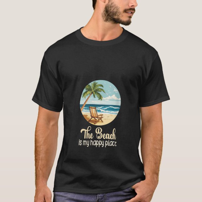 Camiseta Womens Life Is Really Good The Beach is My Happy P (Frente)