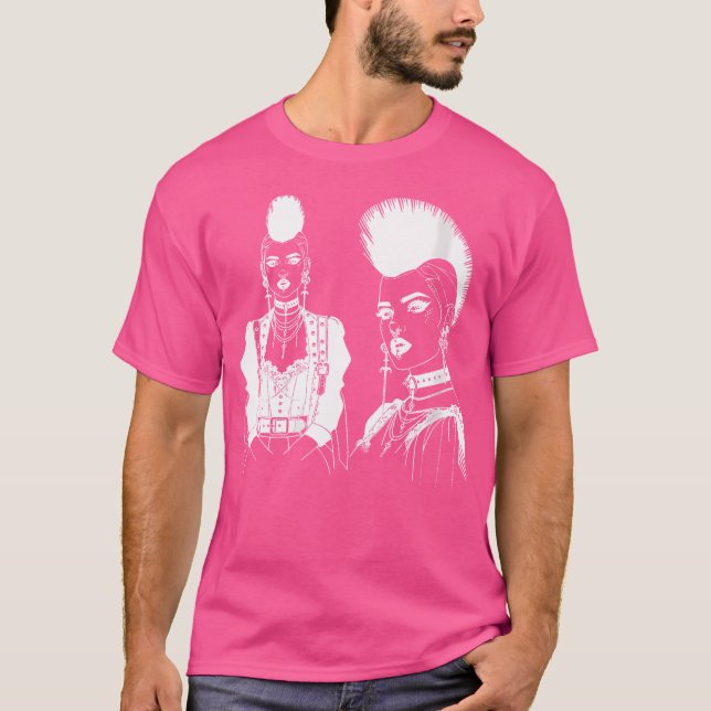 Camiseta Womens Line Art Batcaverna Gótico Simples de Desen (Frente)