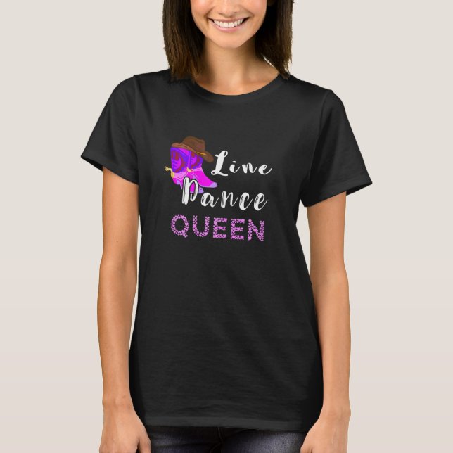 Camiseta Womens Line Dance Queen Line Dancing Western Count (Frente)