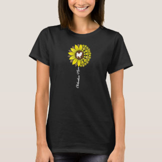Camiseta Womens Long Haired Hair Chihuahua Mom Sunflower Ch