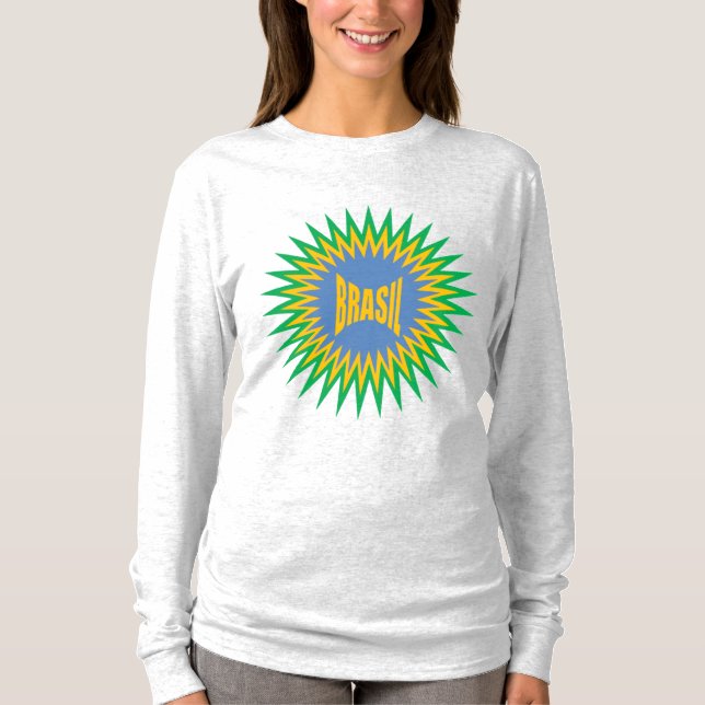 Camiseta Women's Long Sleeve T-Shirt ash  SUN  BRASIL (Frente)