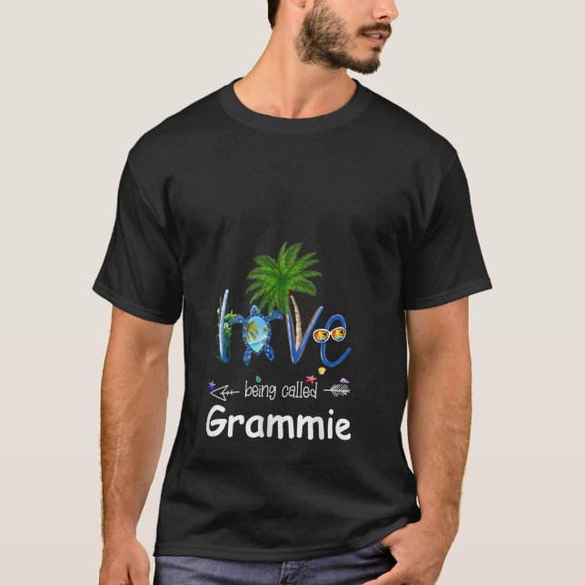 Camiseta Womens Love being called Grammie turtle summer Tan (Frente)