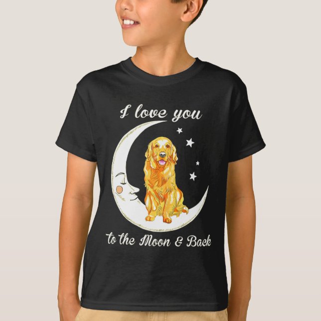 Camiseta Womens Love Golden Retriever To The Moon And Back  (Frente)