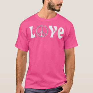 Camiseta Womens Love Of Music Peace Sign Made From Piano Ke