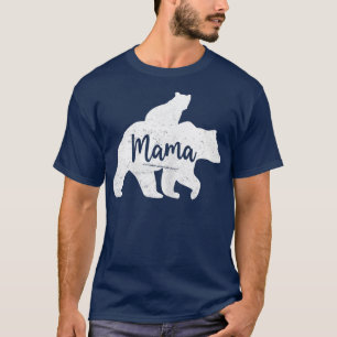 Camiseta Womens Mama Bear Baby Bear Cub Riding On Back Moth
