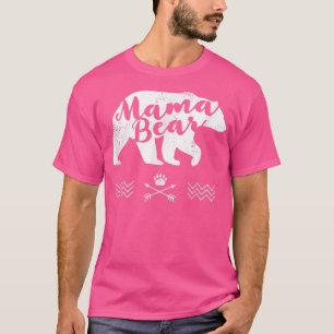 Camiseta Women's Mama Bear Shirt Distressed Tshirt Mom Gift