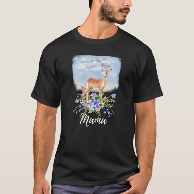 Camiseta Womens Mama Deer Mommy Cute Doe New Mom  For Mothe (Frente)