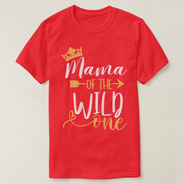 Camiseta Womens Mama of the Wild One 1st Birthday Matching  (Frente do Design)