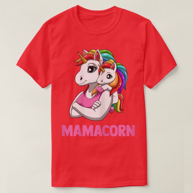 Camiseta Womens Mamacorn - Mother Daughter Unicorns T-Shirt (Frente do Design)