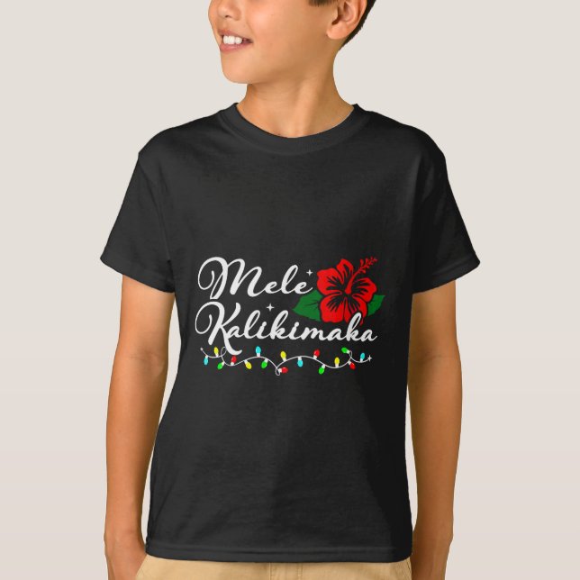 Camiseta Womens Mele Kalikimaka Hibiscus Flower Hawaii Chri (Frente)