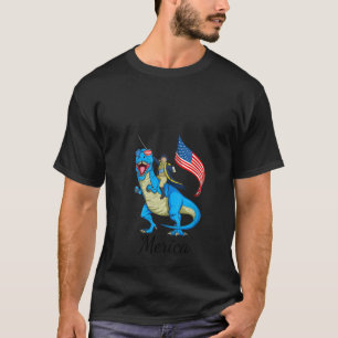 Camiseta Womens Merica Patriótica TRex Dinossaur George Was