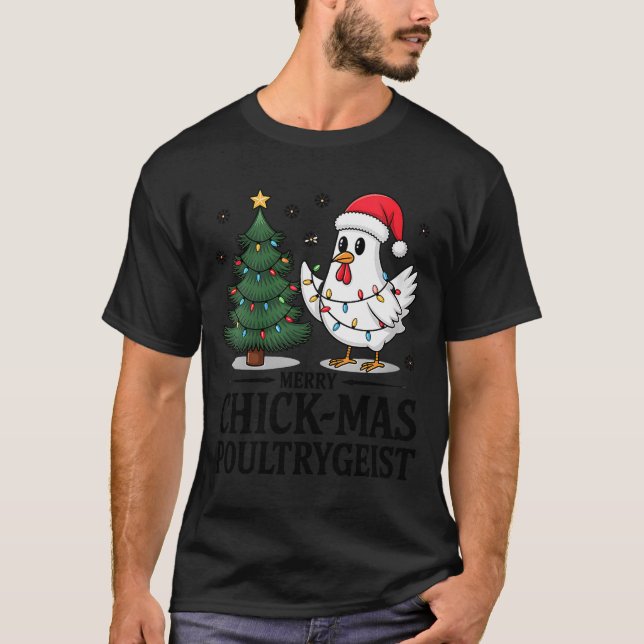 Camiseta Womens Merry Chick-mas Ultrygeist Funny Chicken Gh (Frente)