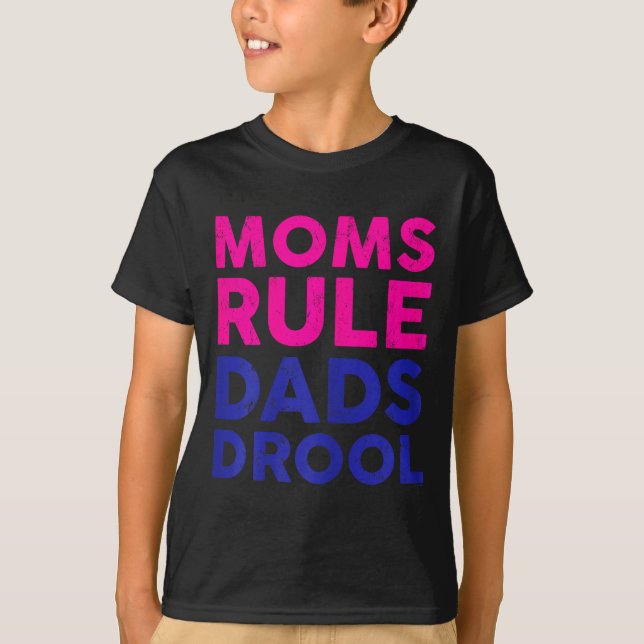 Camiseta Womens Moms Rule Dads Drool Funny Mother's Day Gra (Frente)