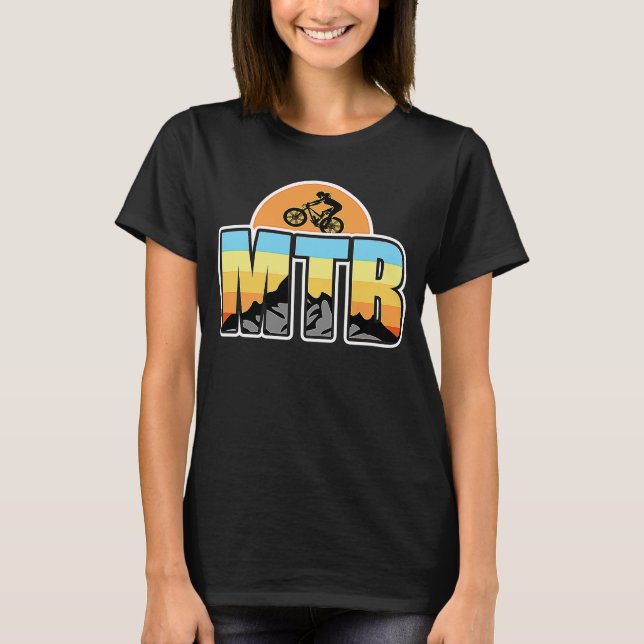 Camiseta Womens Mountain Biking MTB Sunset (Frente)