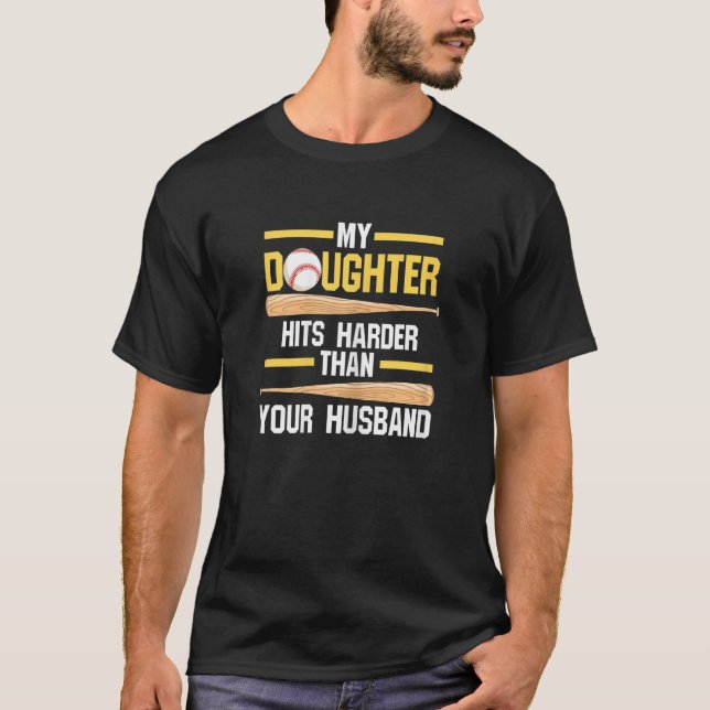 Camiseta Womens my daughter hits harder than your husband S (Frente)