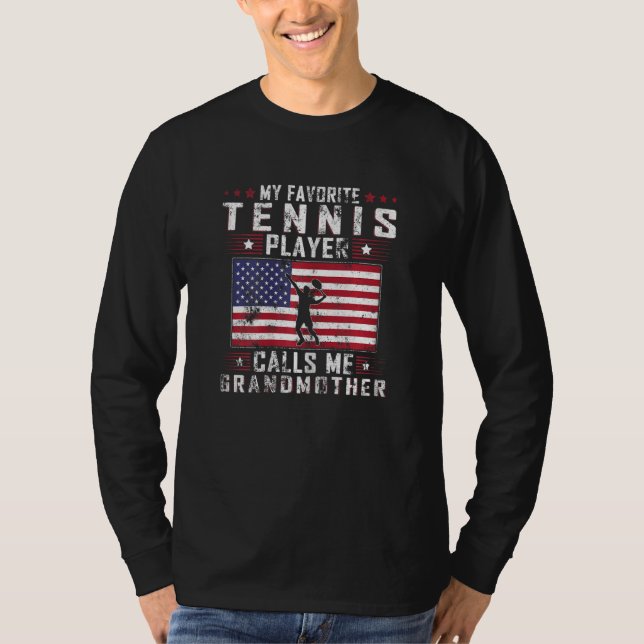 Camiseta Womens My Favorite Tennis Player Calls Me Grandmot (Frente)