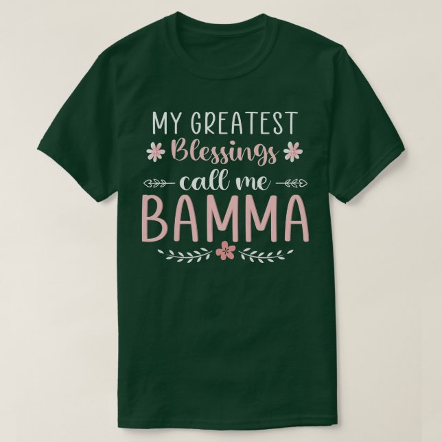 Camiseta Womens My greatest blessings call me BAMMA Christm (Frente do Design)