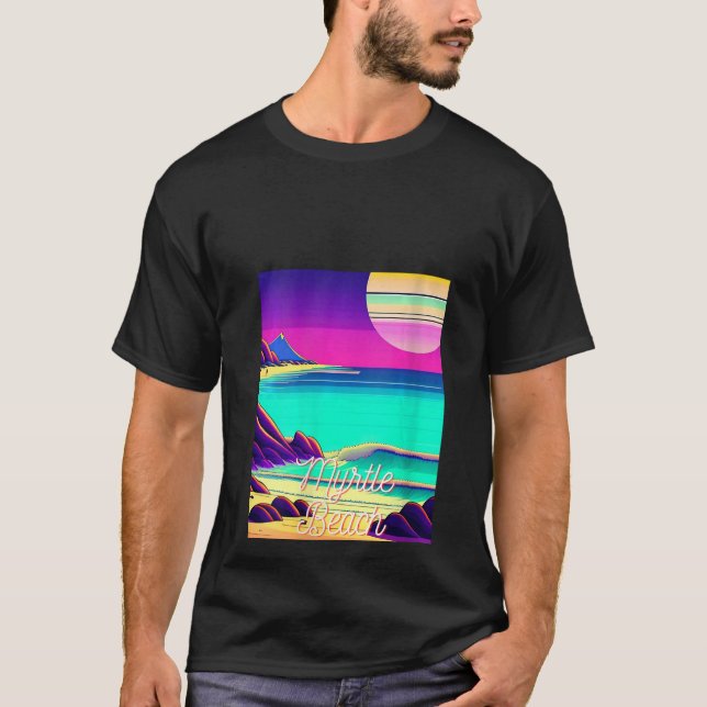 Camiseta Womens Myrtle Beach South Carolina Parasdise Retro (Frente)