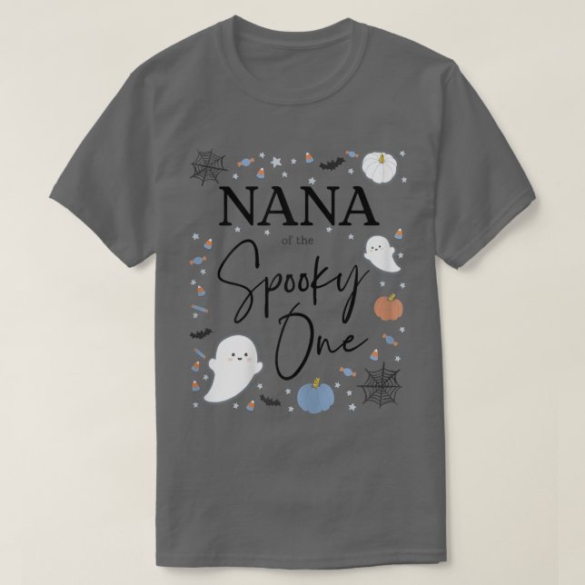 Camiseta Womens Nana of the Spooky One First Birthday Blue  (Frente do Design)