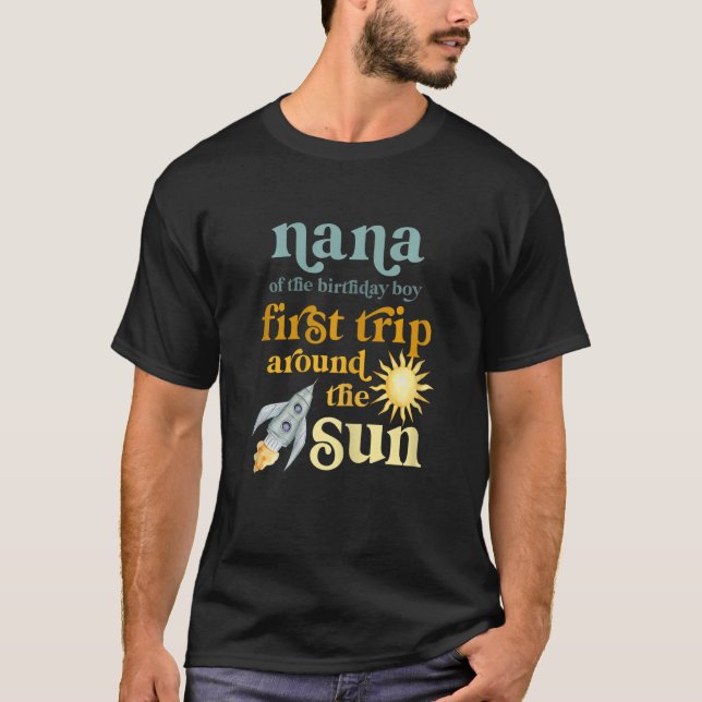 Camiseta Womens Nana Outer Space primeiro aniversario First (Frente)