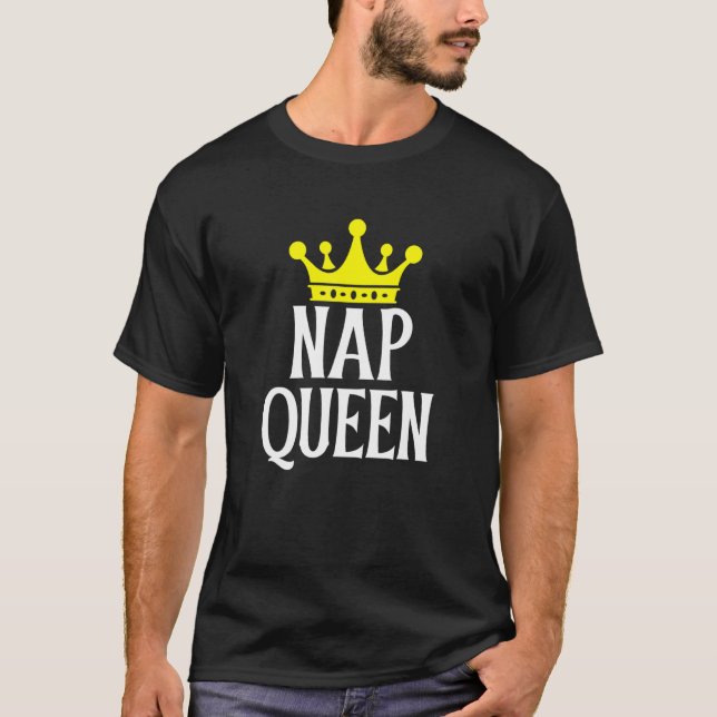 Camiseta Women's Nap Queen Pajama Sleepwear Crown Sleep Lov (Frente)