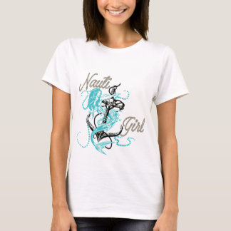 Camiseta Women's Nautical Nauti Girl Seafoam Mermaid Tshirt