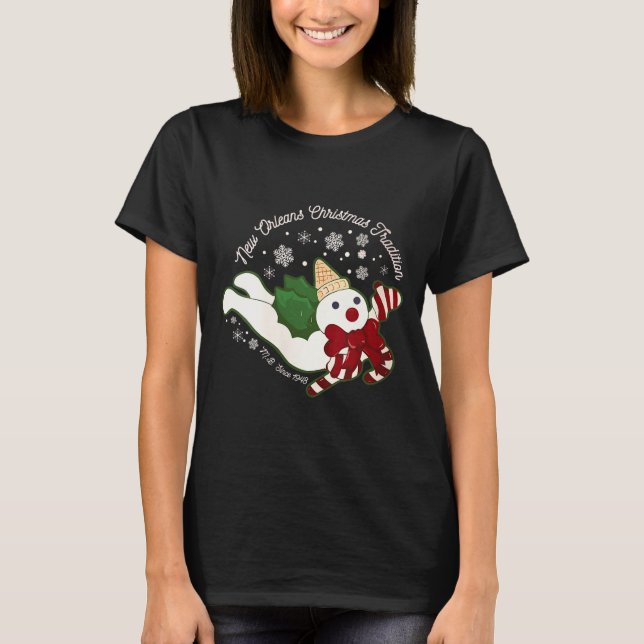 Camiseta Womens New Orleans Mr Bingle Christmas Tradition S (Frente)