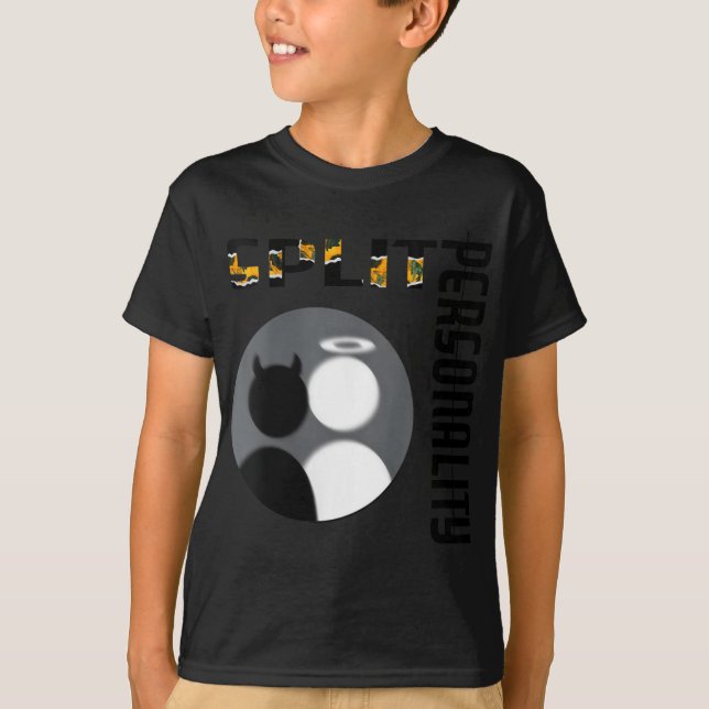 Camiseta Womens New Split Ity Cool Angel Devil V-neck  (Frente)