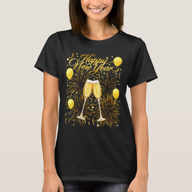Camiseta Womens New Years Eve Party Sylvester 2026 Happy Ne (Frente)