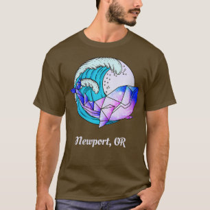 Camiseta Womens Newport OU Japonês Paint Geométrico Orca Ki