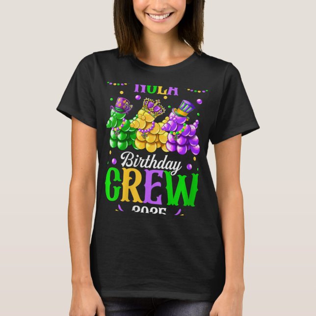 Camiseta Womens Nola Birthday Crew 2025 New Orleans Mardi G (Frente)