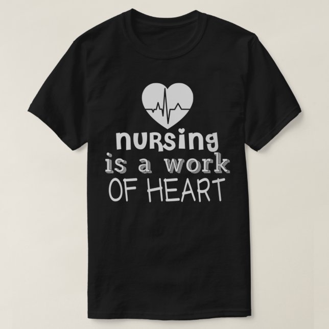 Camiseta Womens Nursing Is A Work Of Heart  Funny Nurse VNe (Frente do Design)