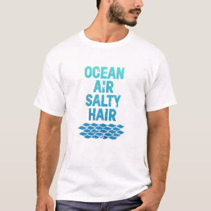 Camiseta Womens Ocean Air Salty Hair Summer Beach Waves