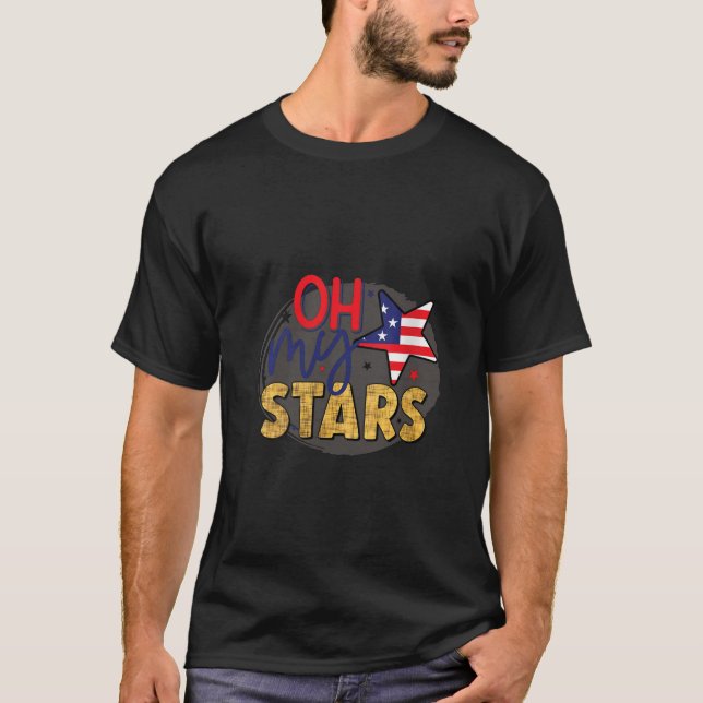 Camiseta Womens Oh My Stars US EUA Fireworks USA (Frente)