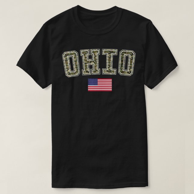 Camiseta Womens Ohio Camo University College State American (Frente do Design)