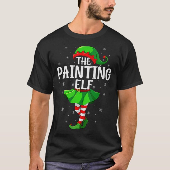 Camiseta Womens Painting Elf Christmas Girls Women Elf Squa (Frente)