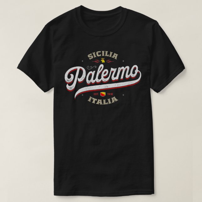 Camiseta Womens Palermo Sicily Itália Vintage Sicilia Itali (Frente do Design)