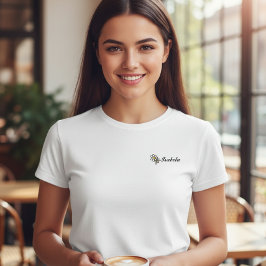 Camiseta Women's Peach T-Shirt with Name - Minimalist