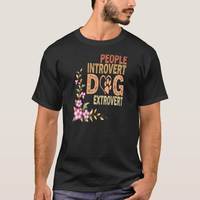 Camiseta Womens People Introvert Dog Extrovert, Funny Puppy (Frente)